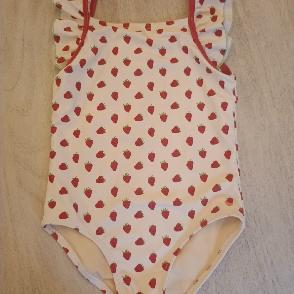 Pink Chicken Cream and Red Polka Dot Strawberry Bathing Suit